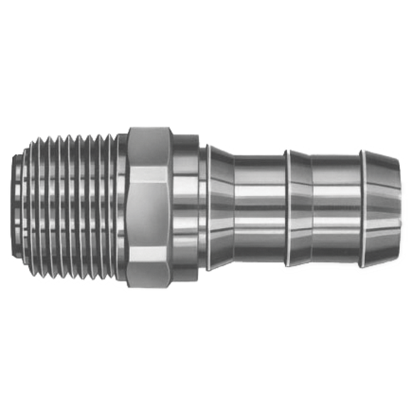 Male NPT X Hose Shank, Anodized Alum